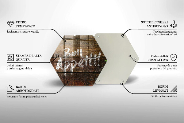 Tocător de bucătărie Plăci cu inscripții Bon appetit