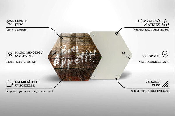 Tocător de bucătărie Plăci cu inscripții Bon appetit