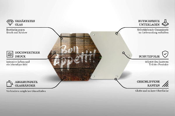 Tocător de bucătărie Plăci cu inscripții Bon appetit