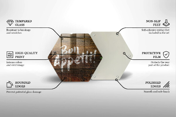 Tocător de bucătărie Plăci cu inscripții Bon appetit