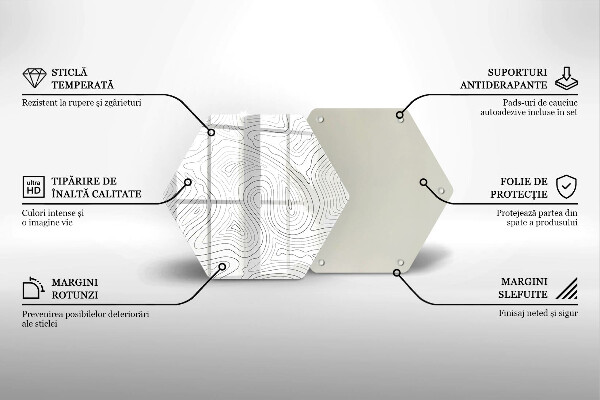 Tocător de bucătărie Forme abstracte