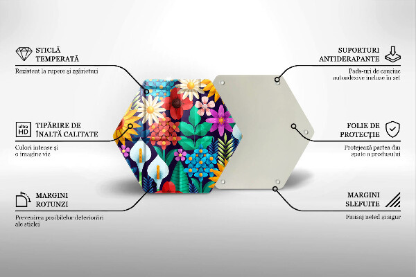 Tocător de bucătărie Ilustrație de luncă cu flori