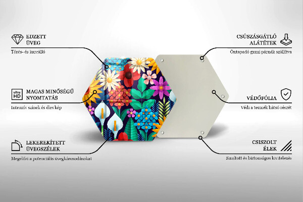 Tocător de bucătărie Ilustrație de luncă cu flori