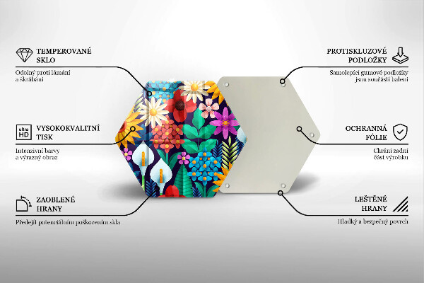 Tocător de bucătărie Ilustrație de luncă cu flori