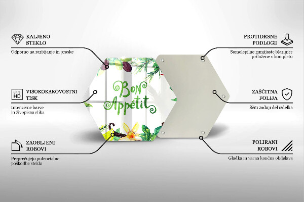 Tocător sticlă Inscripție Bon appetit