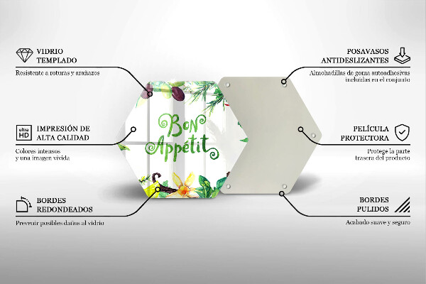 Tocător sticlă Inscripție Bon appetit