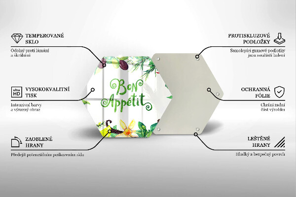 Tocător sticlă Inscripție Bon appetit