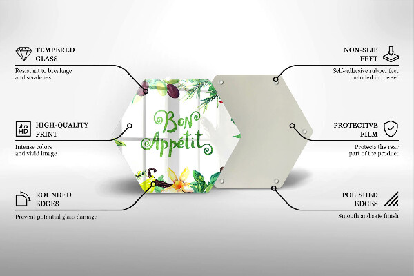 Tocător sticlă Inscripție Bon appetit