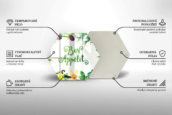 Tocător sticlă Inscripție Bon appetit