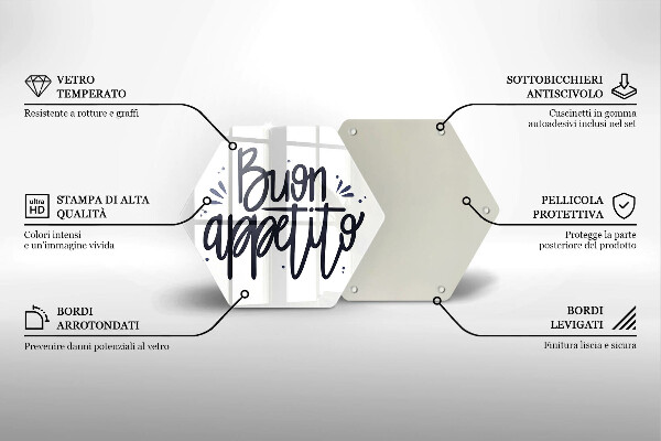 Tocător sticlă Inscripție Buon Appetito