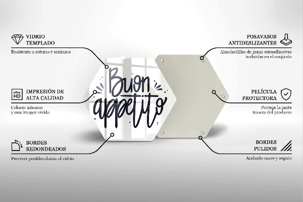 Tocător sticlă Inscripție Buon Appetito
