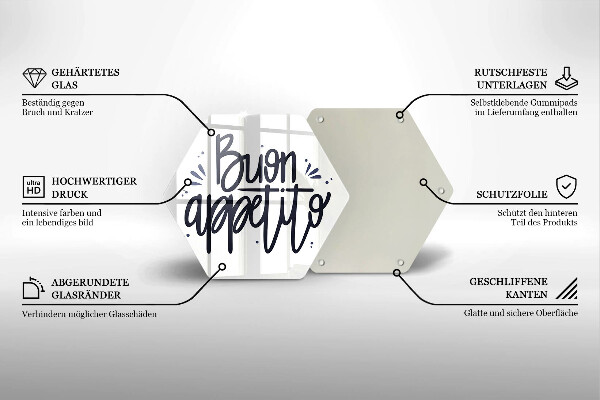 Tocător sticlă Inscripție Buon Appetito