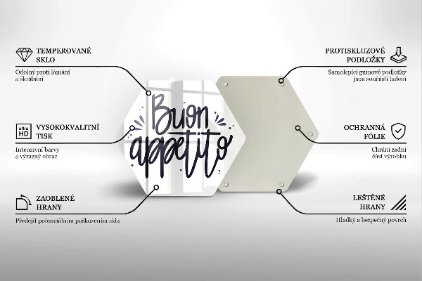 Tocător sticlă Inscripție Buon Appetito