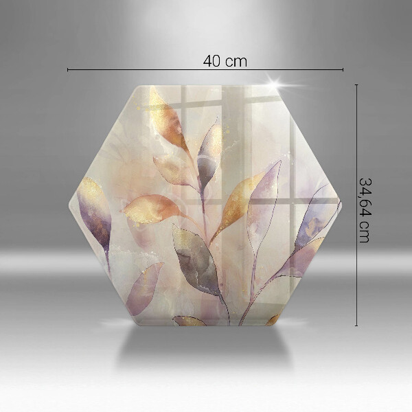 Tocător sticlă Frunze boho pictate