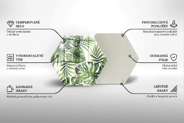 Tocător sticlă Ilustrație cu frunze de monstera