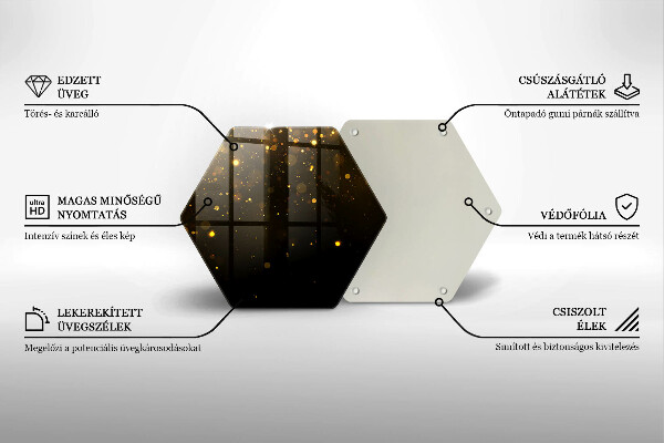 Tocător sticlă Sclipici auriu