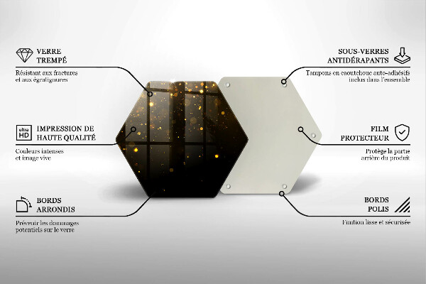 Tocător sticlă Sclipici auriu