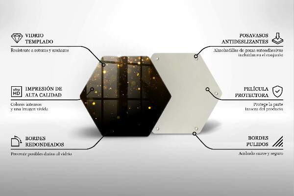 Tocător sticlă Sclipici auriu