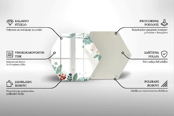Tocător de bucătărie Acuarelă frunze