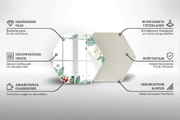 Tocător de bucătărie Acuarelă frunze