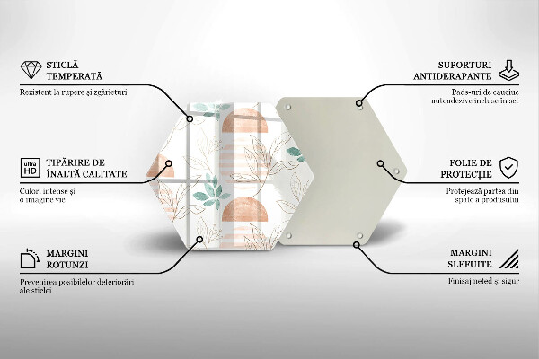 Tocător de bucătărie Model de frunze Boho