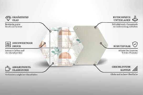 Tocător de bucătărie Model de frunze Boho