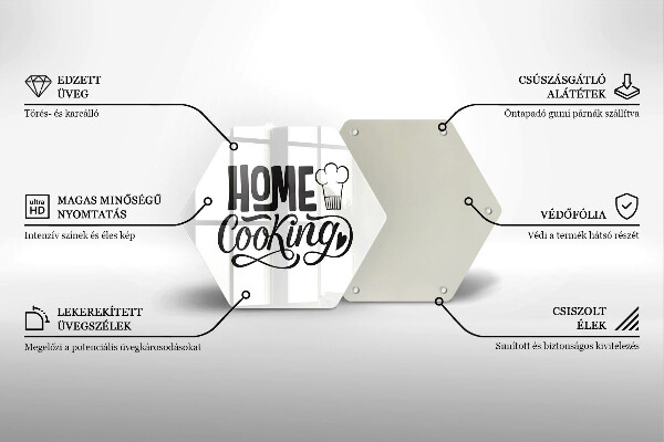 Tocător de bucătărie Inscripția Home cooking