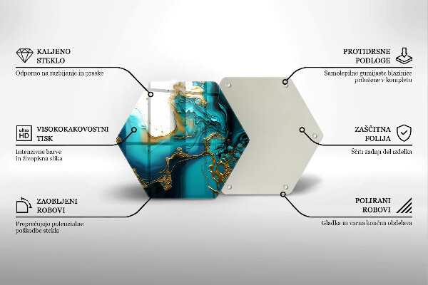 Tocător din sticlă Abstracție turcoaz