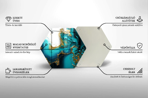 Tocător din sticlă Abstracție turcoaz