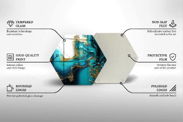 Tocător din sticlă Abstracție turcoaz