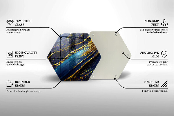 Tocător din sticlă Abstracție bleumarin