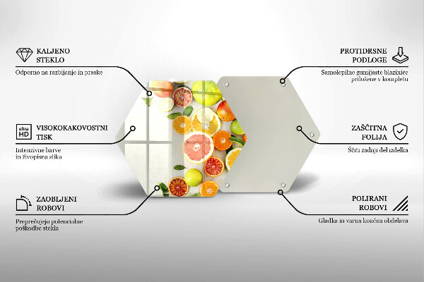 Tocător din sticlă Citrice