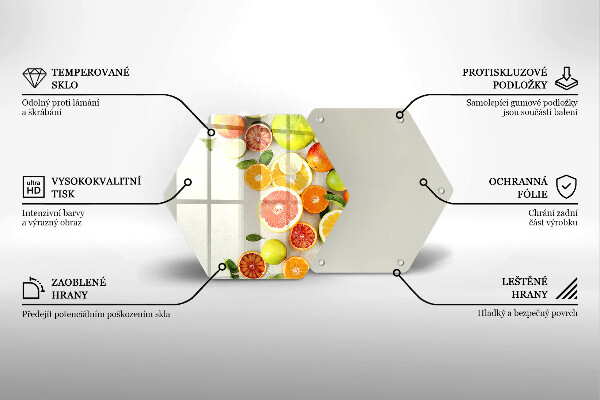 Tocător din sticlă Citrice