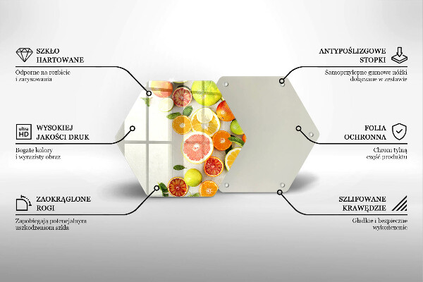 Tocător din sticlă Citrice
