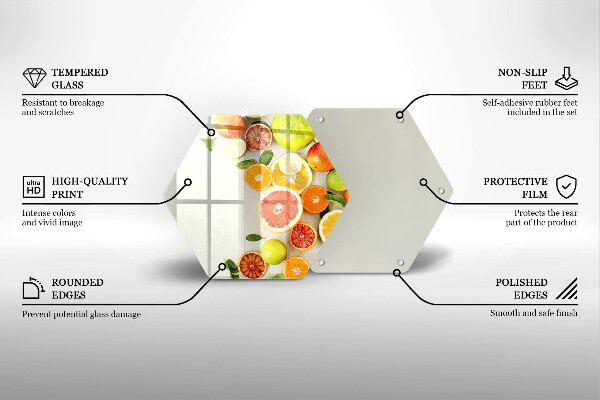 Tocător din sticlă Citrice