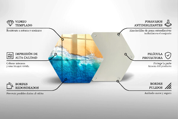 Tocător din sticlă Plaja si mare