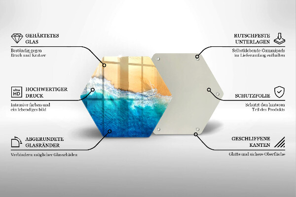 Tocător din sticlă Plaja si mare