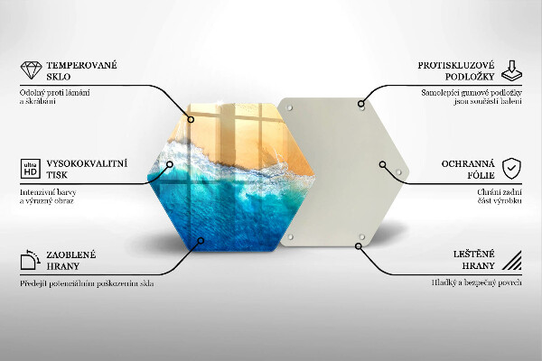 Tocător din sticlă Plaja si mare