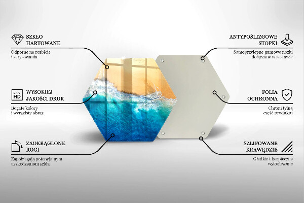 Tocător din sticlă Plaja si mare