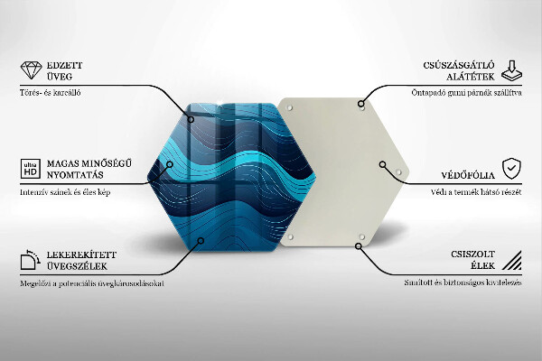 Tocător din sticlă Valuri abstracte