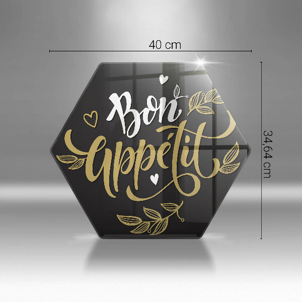 Tocător din sticlă Inscripție Bon appetit