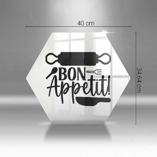 Tocător din sticlă Inscripție Bon appetit