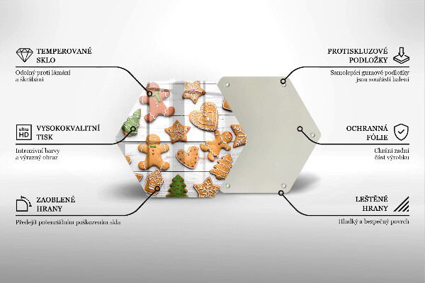 Tocător din sticlă Turtă dulce de Crăciun