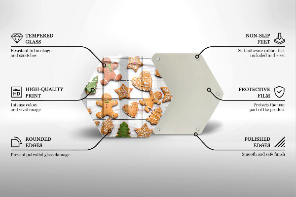 Tocător din sticlă Turtă dulce de Crăciun