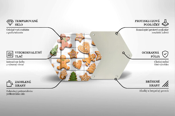 Tocător din sticlă Turtă dulce de Crăciun