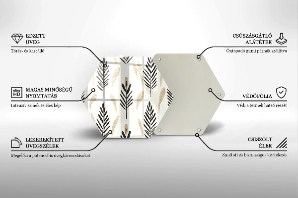 Tocător din sticlă Plante Boho