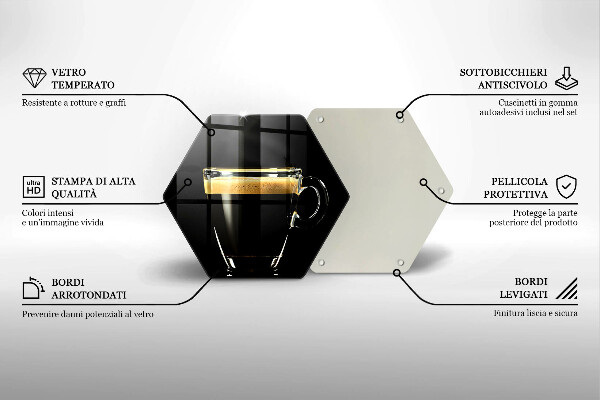Tocător din sticlă Un pahar de cafea neagră