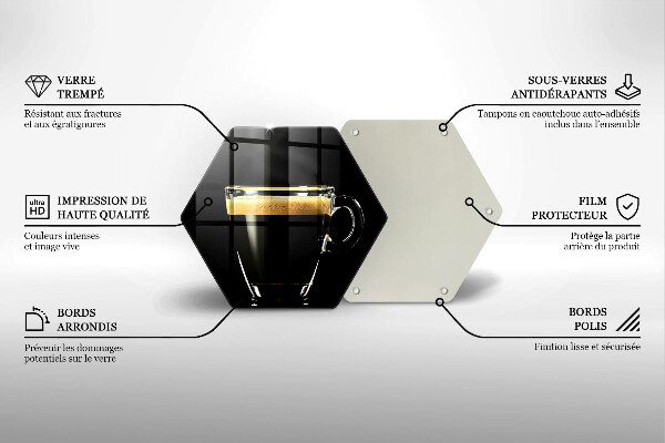 Tocător din sticlă Un pahar de cafea neagră