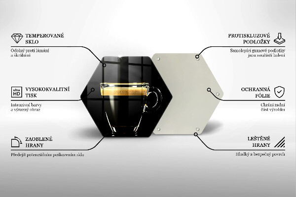 Tocător din sticlă Un pahar de cafea neagră