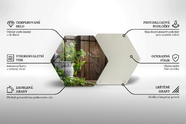 Tocător din sticlă Ierburi verzi